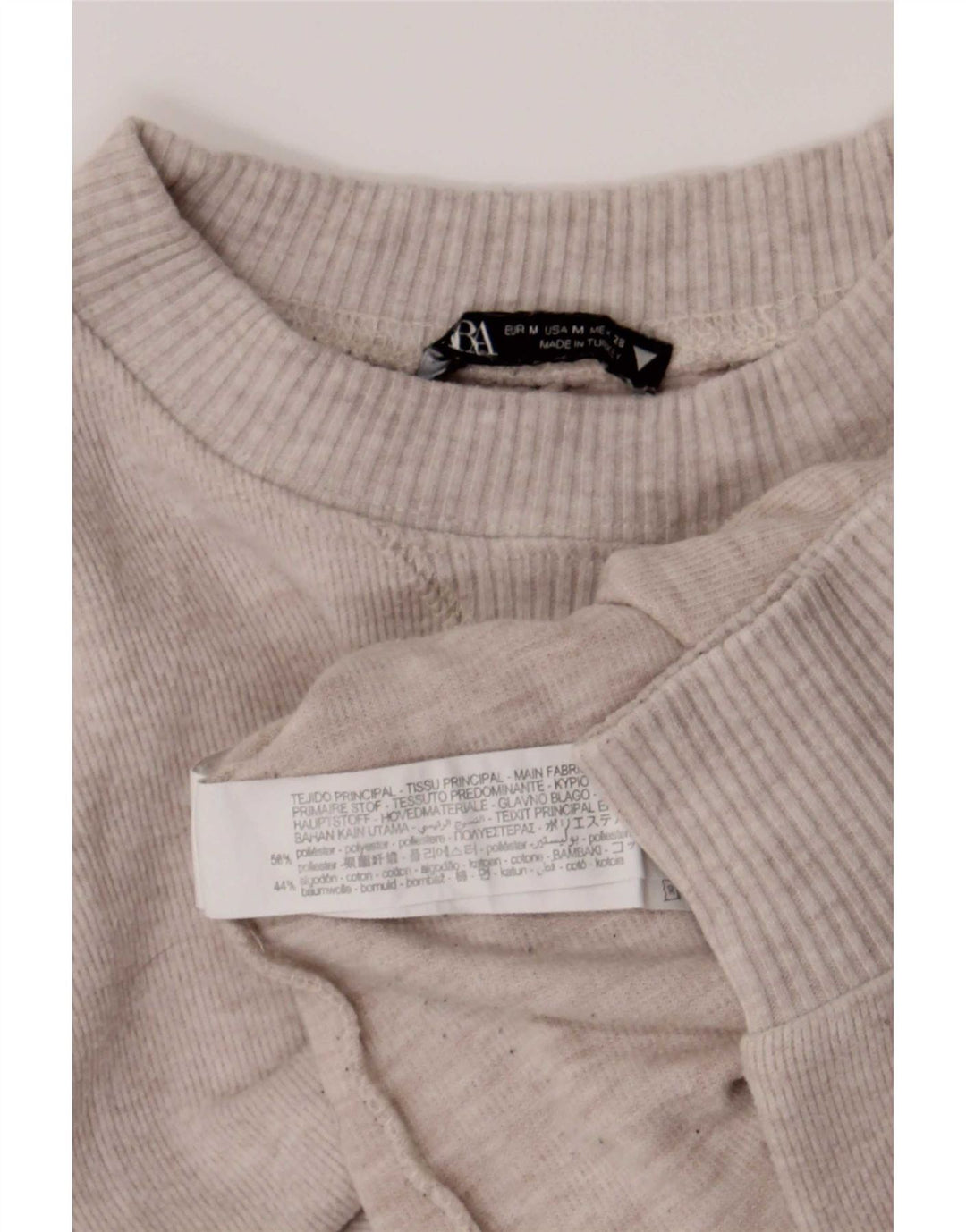 Женская укороченная блузка Zara UK 14, полиэстер среднего серого цвета