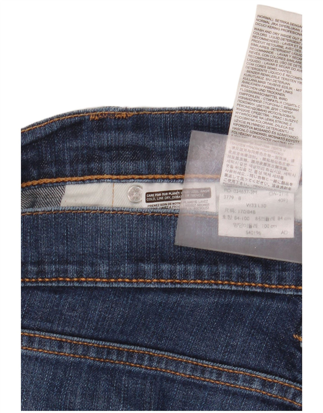 Мужские прямые джинсы Levi's W33 L30 синие, хлопок