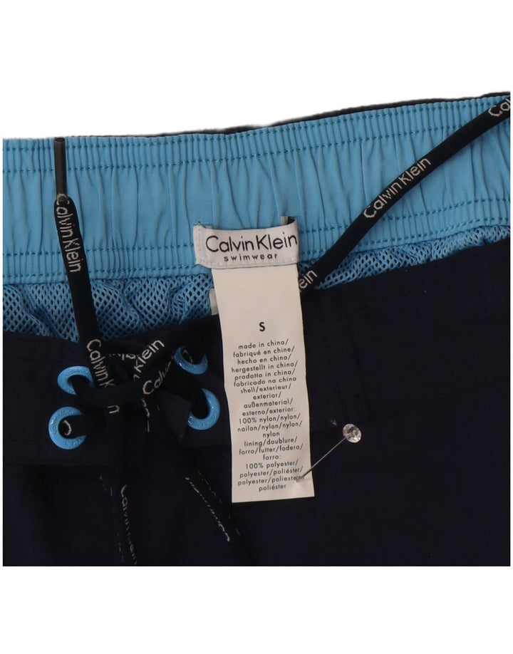 Calvin Klein Мужские шорты для плавания с рисунком, маленькие, темно-синие, нейлон