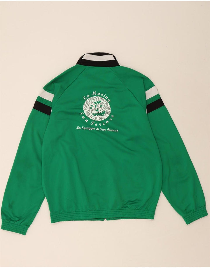 ERREA Mens Graphic Tracksuit Top Jacket Large Green Colourblock Polyester