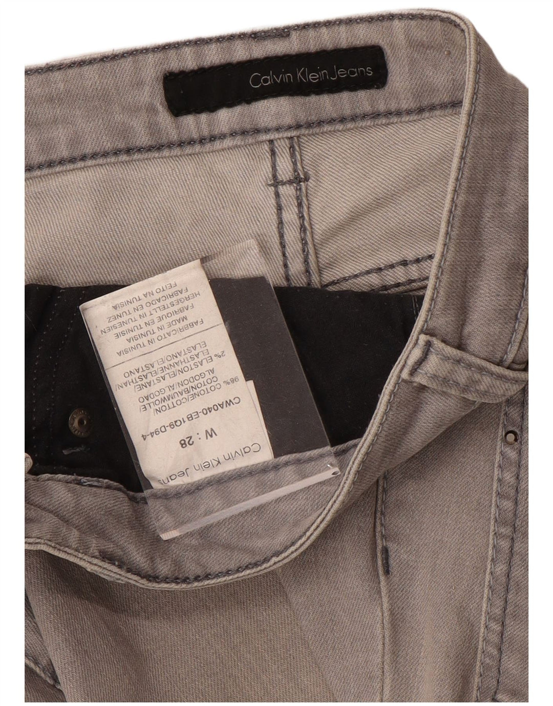 CALVIN KLEIN Женские прямые джинсы W28 L33 Серые хлопковые