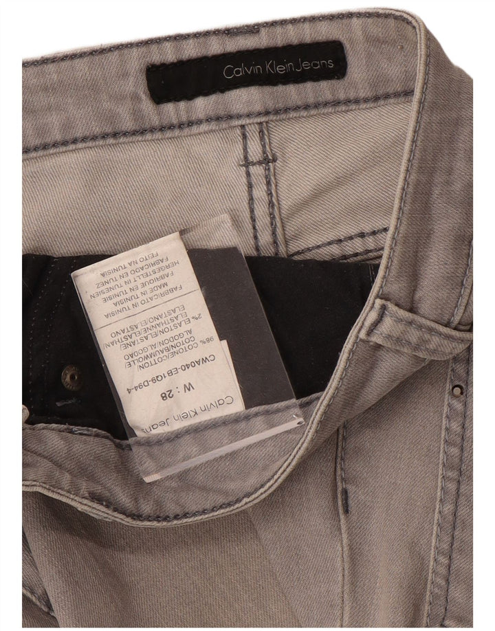 CALVIN KLEIN Женские прямые джинсы W28 L33 Серые хлопковые