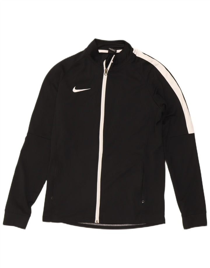 NIKE Mens Dri Fit Tracksuit Top Jacket Medium Black Colourblock Polyester