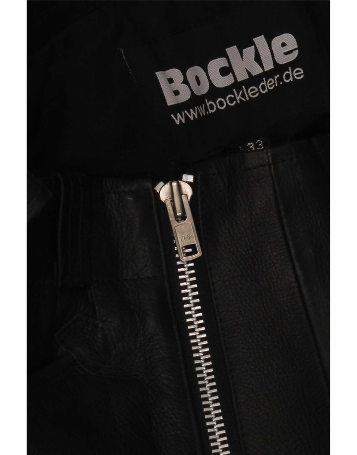 Брюки женские прямые кожаные Bockle W33 L34 черные