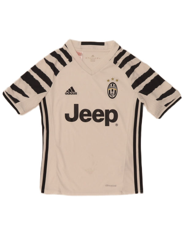 Футболка Adidas с рисунком Juventus для мальчиков, топ 9–10 лет, полиэстер в белую полоску