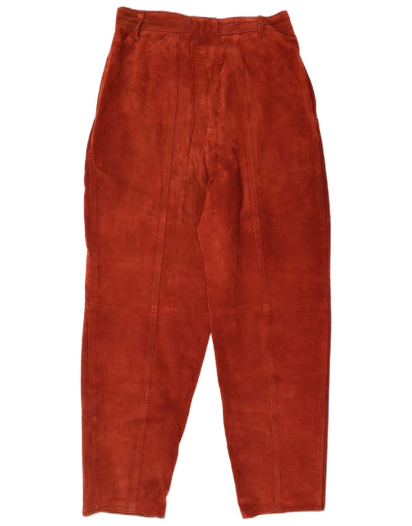 ВИНТАЖНЫЕ женские замшевые брюки с высокой талией EU 4, средние W26 L28, бордовые