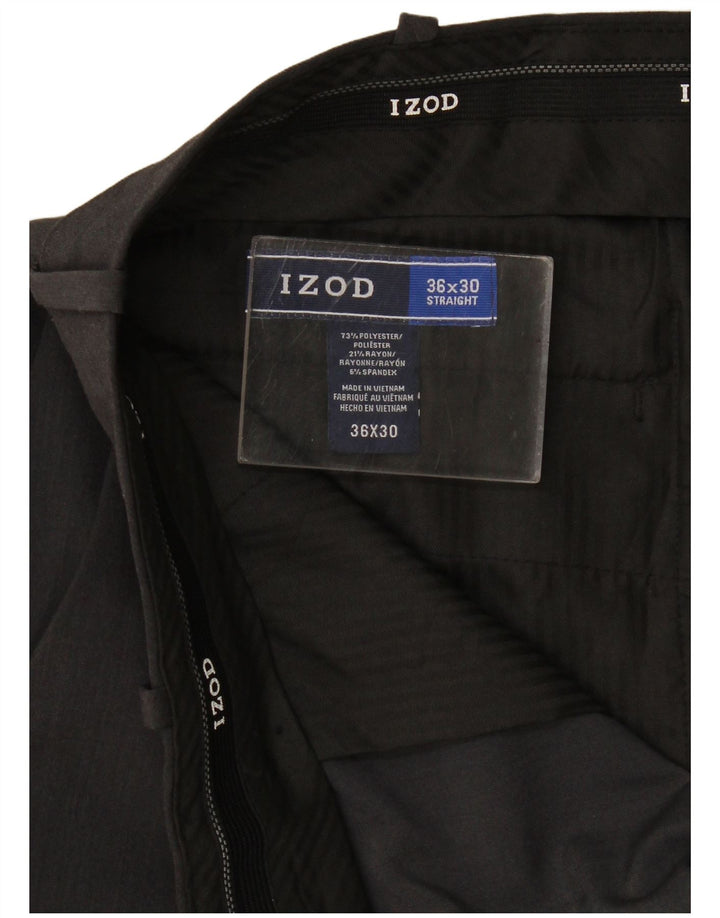 Izod Мужские укороченные прямые брюки W36 L25 серые из полиэстера