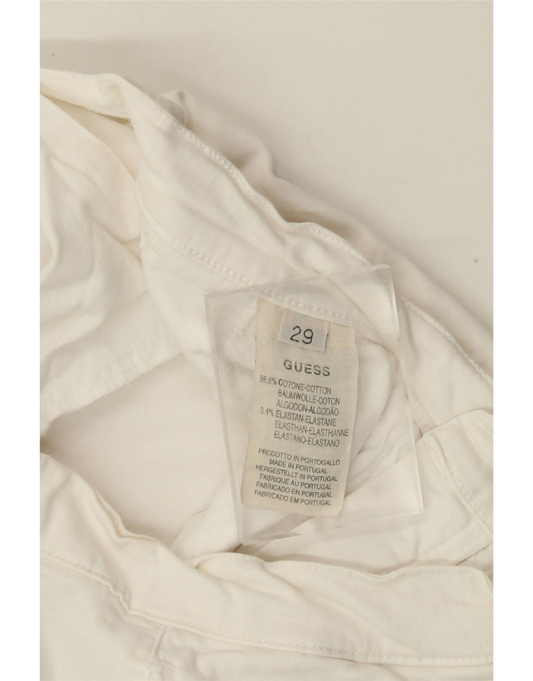 GUESS Женские прямые укороченные брюки W29 L23 Off White Cotton