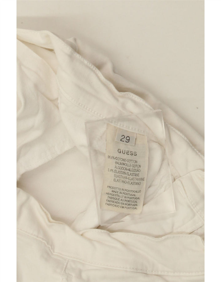 GUESS Женские прямые укороченные брюки W29 L23 Off White Cotton