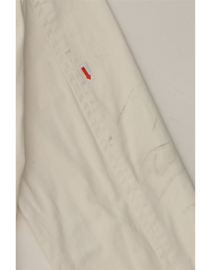 ARMANI JEANS Womens 3 Button Blazer Jacket EU 44 XL White Cotton Vintage Armani Jeans and Second-Hand Armani Jeans from Messina Hembry 