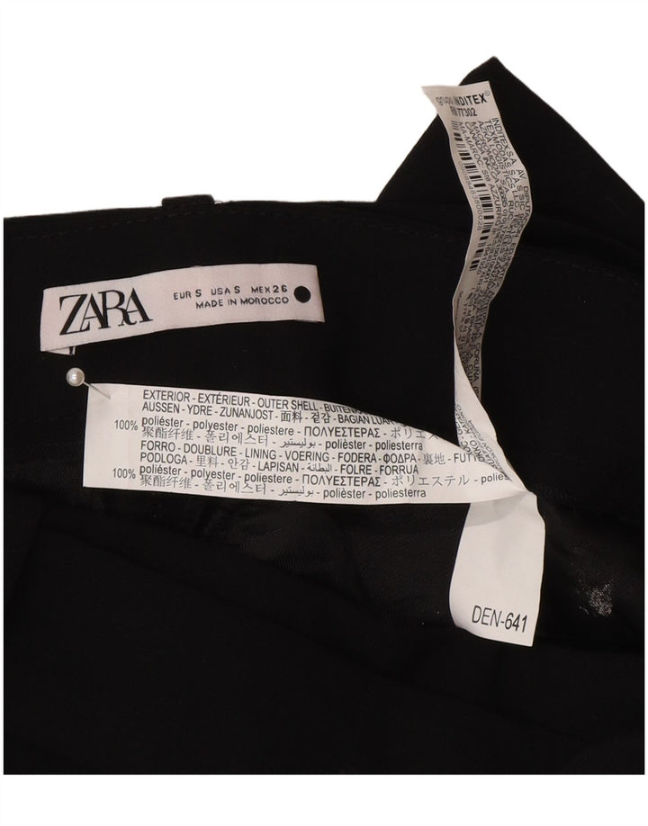 Женские шорты чинос с высокой талией Zara, маленькие, черные, полиэстер, W26