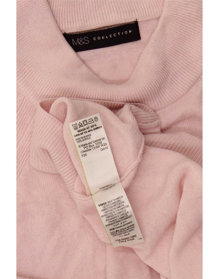 Женский укороченный джемпер с высоким воротником Marks & Spencer, Великобритания, 8, маленький розовый