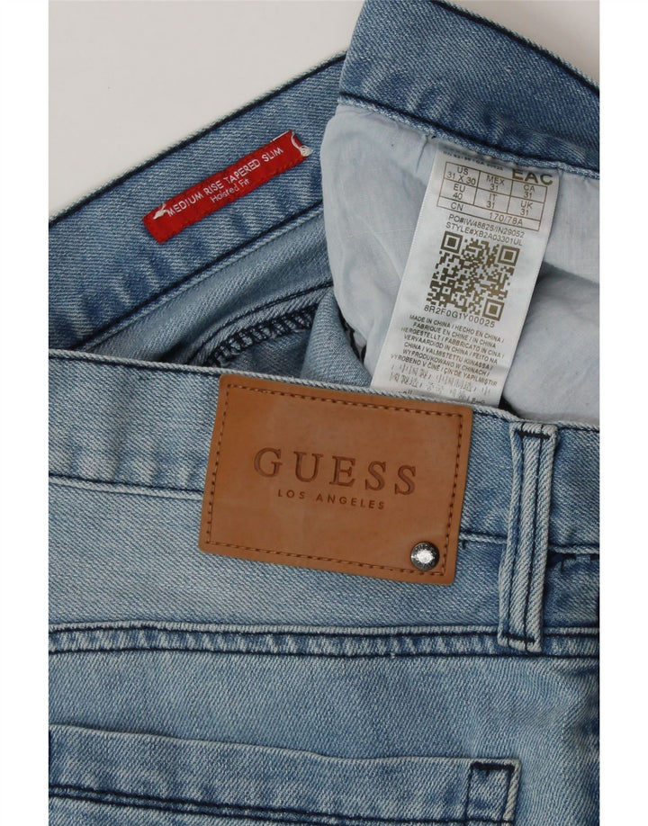 Женские зауженные зауженные джинсы со средней посадкой GUESS W31 L30, синий хлопок