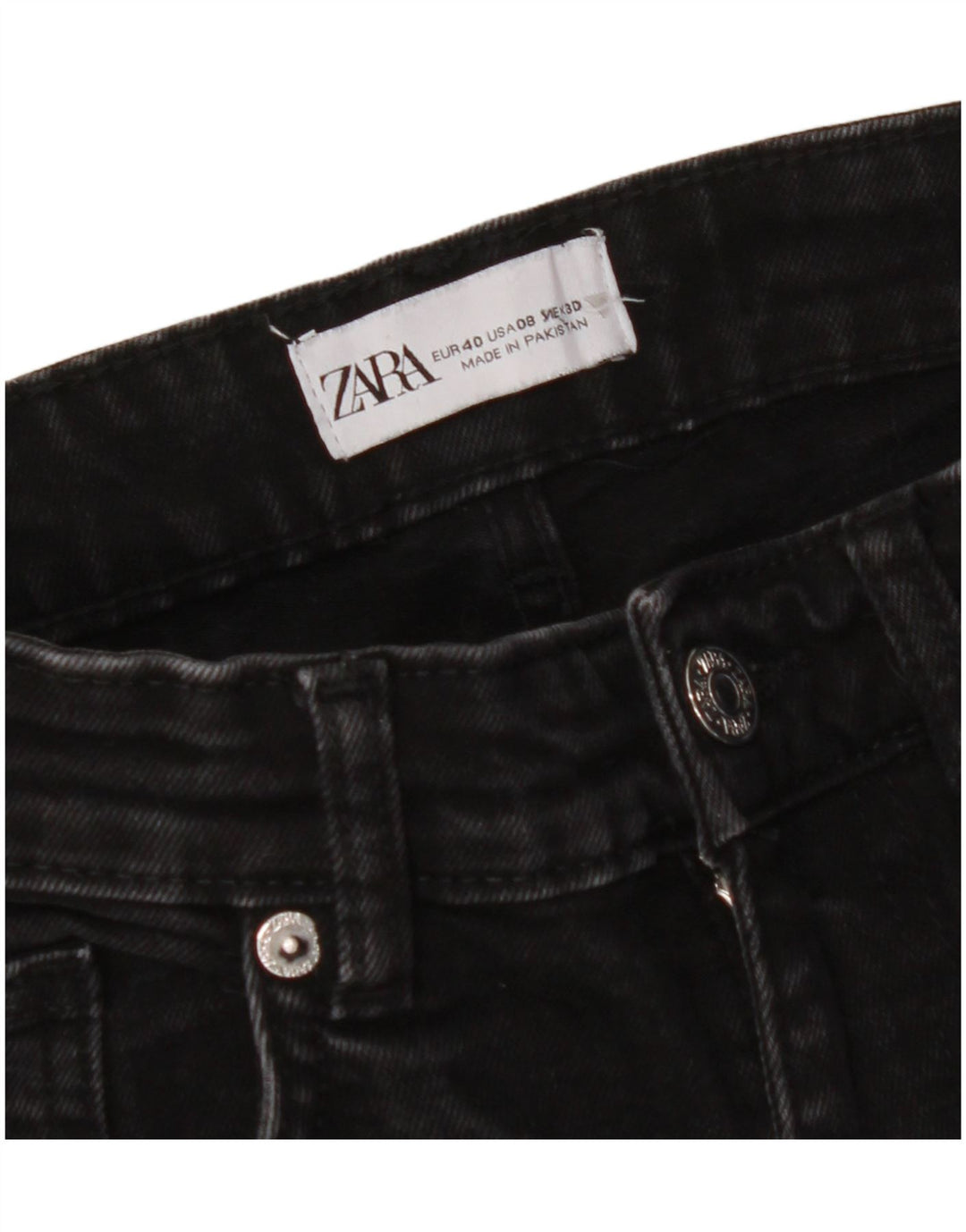 Женские укороченные джинсы ZARA EU 40 Medium W30 L24, черные