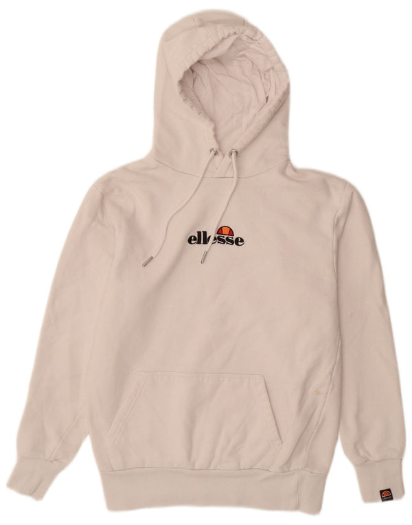 ELLESSE Мужской джемпер с капюшоном с рисунком, маленький белый, хлопковый