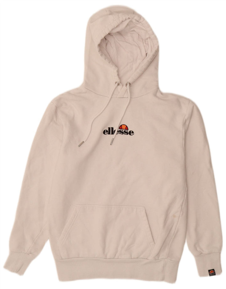 ELLESSE Мужской джемпер с капюшоном с рисунком, маленький белый, хлопковый