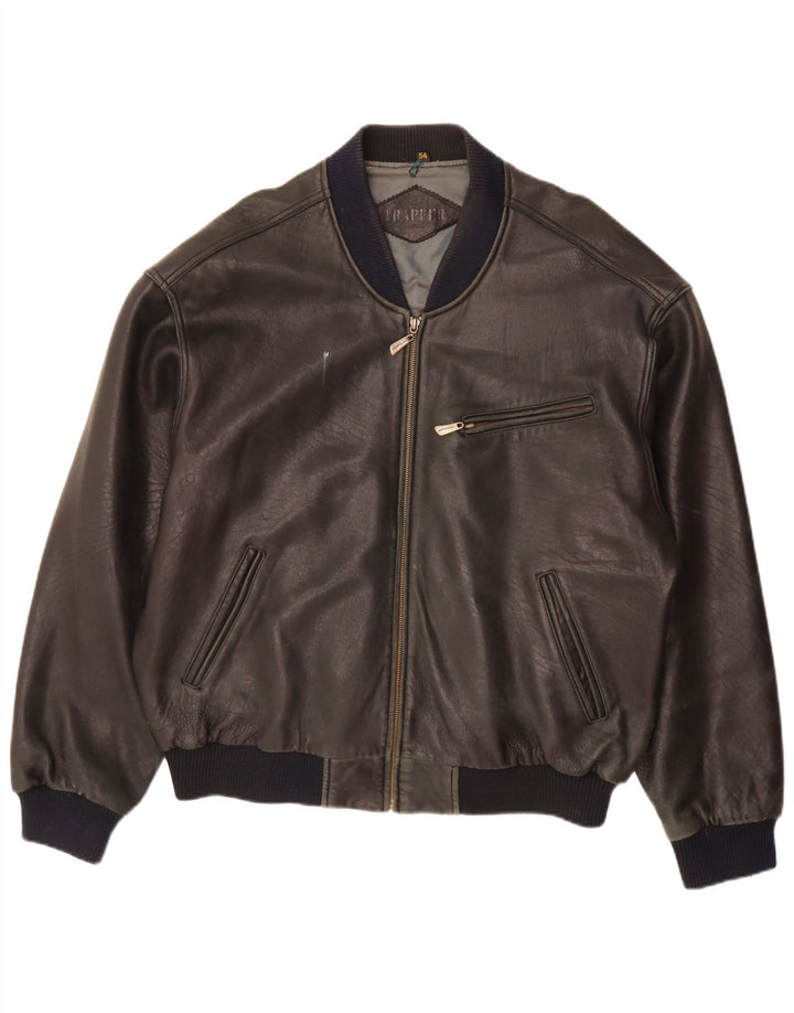 Мужская кожаная куртка Trapper IT 54 2XL Черная
