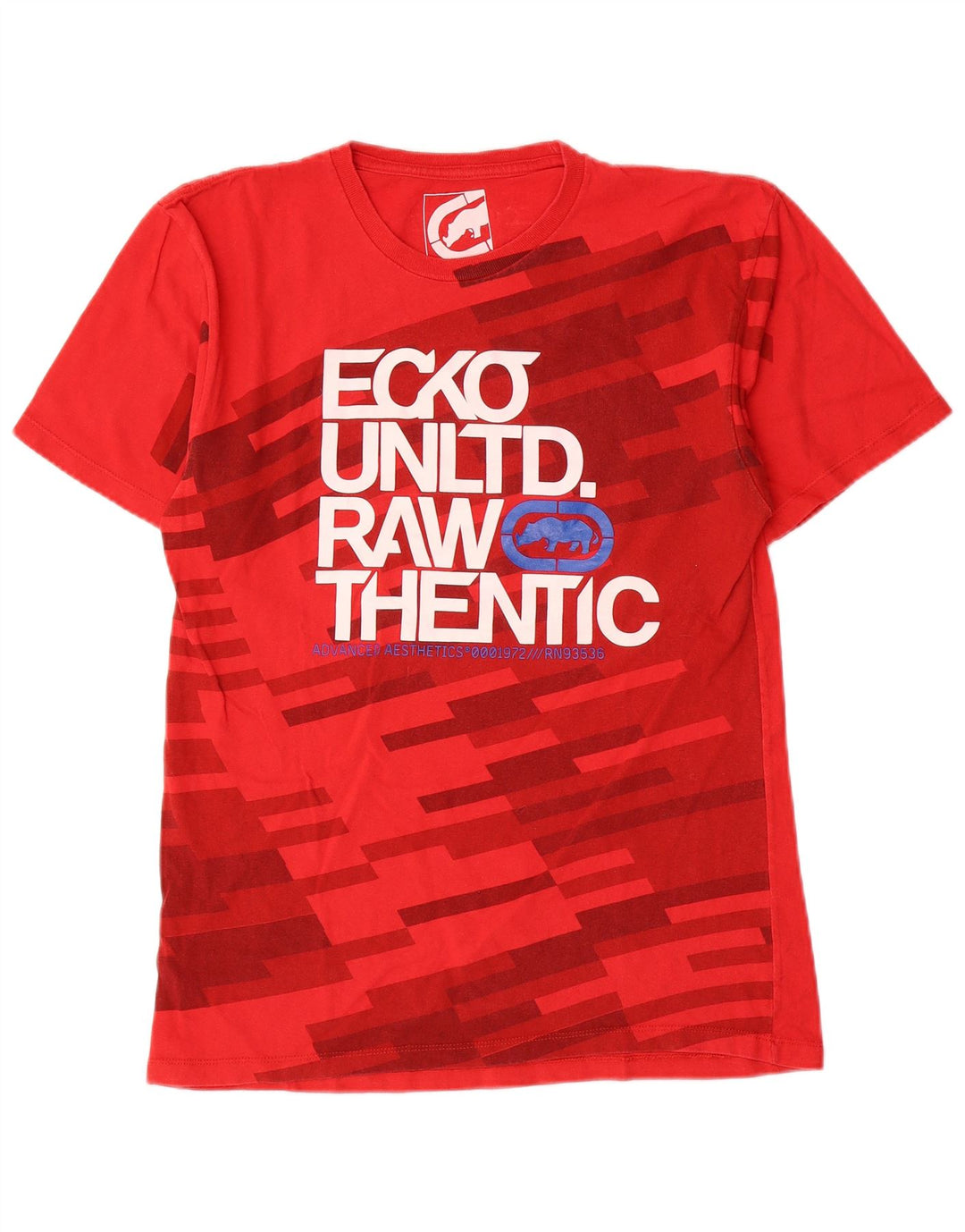 Мужская футболка Ecko Unltd с рисунком, маленькая красная хлопковая футболка с геометрическим рисунком