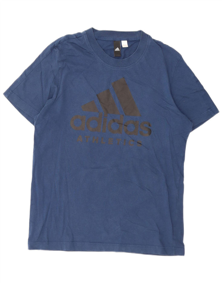 ADIDAS Mens Graphic T-Shirt Top Medium Navy Blue