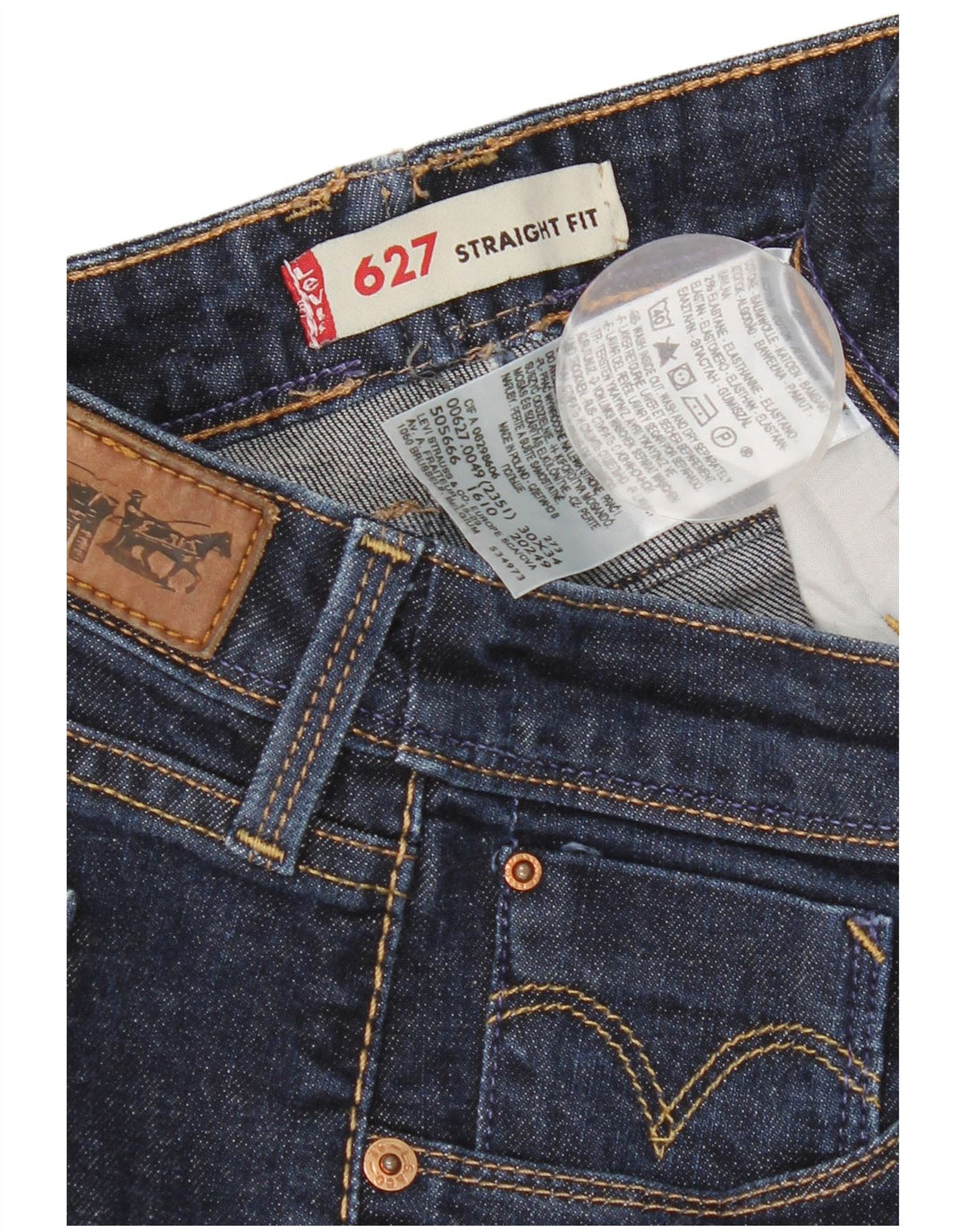 Женские прямые джинсы Levi's 627 W30 L29 синие, хлопок