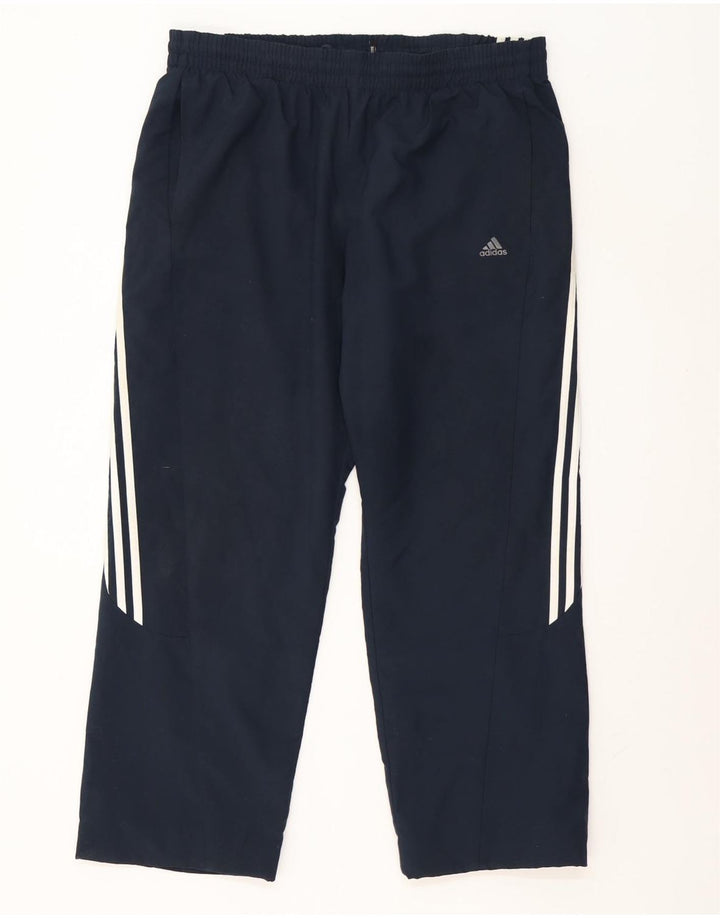 Мужские спортивные брюки Adidas Climalite, большие темно-синие брюки из полиэстера