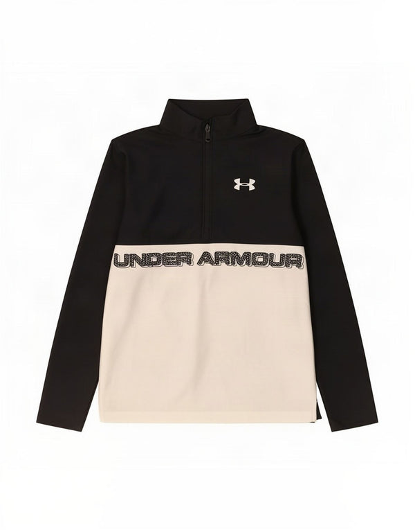 Пуловер с рисунком для мальчиков Under Armour, спортивный костюм, топ 11–12 лет, большой черный