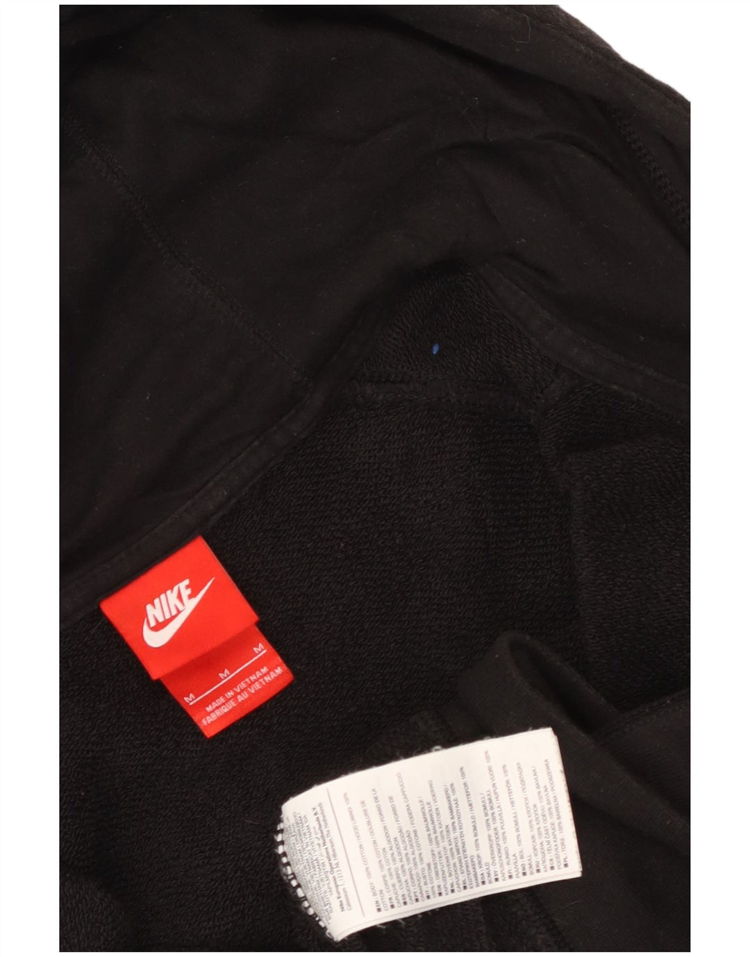 Мужской свитер с капюшоном и молнией с графическим рисунком Nike, средний черный, хлопковый