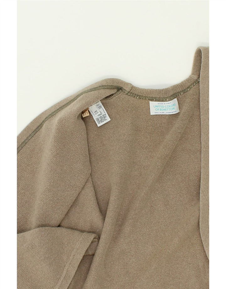 BENETTON Womens Sleeveless Cardigan Sweater One Size Grey Lambswool Vintage Benetton and Second-Hand Benetton from Messina Hembry 