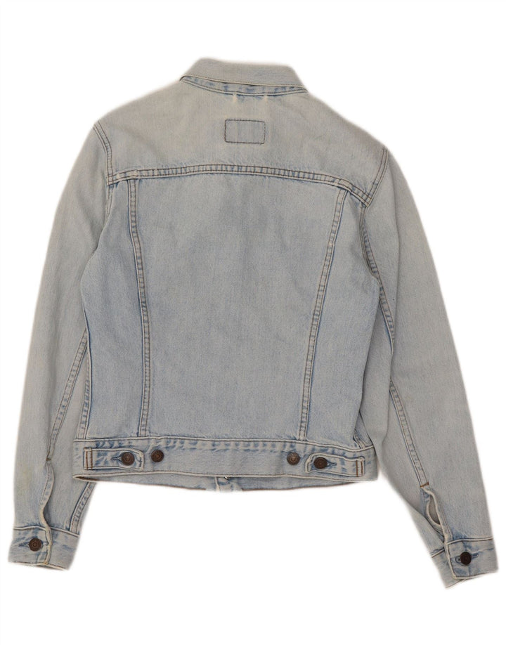Женская укороченная джинсовая куртка Levi's UK 10, маленькая, синяя, хлопок