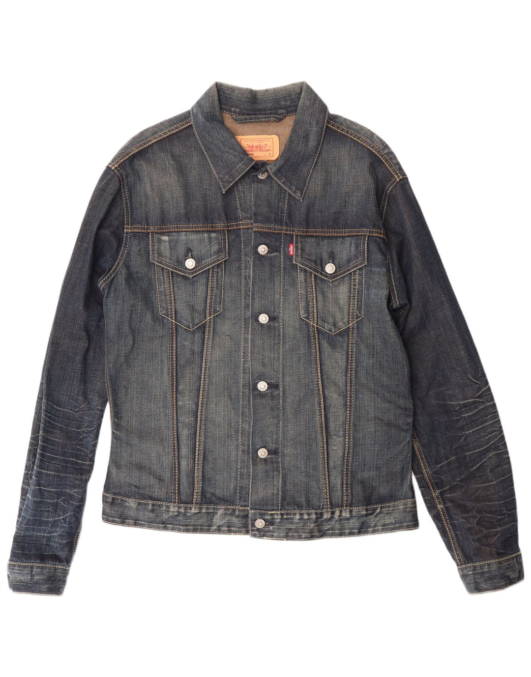 Мужская джинсовая куртка Levi's UK 40, большая синяя, хлопок