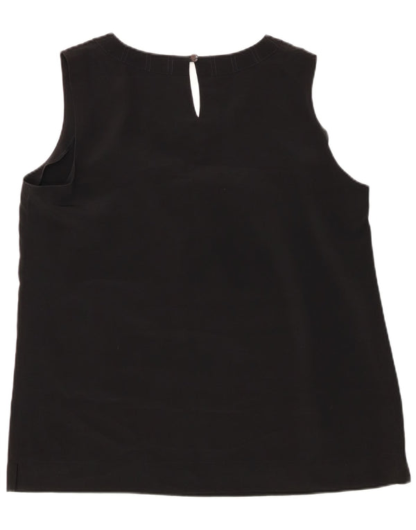 RENATO BALESTRA Womens Sleeveless Blouse Top IT 50 XL Black Polyester