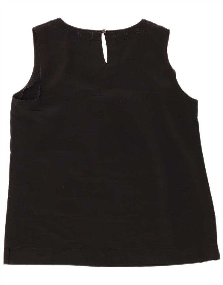 RENATO BALESTRA Womens Sleeveless Blouse Top IT 50 XL Black Polyester