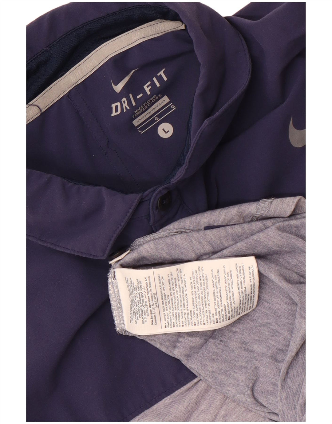 Мужская рубашка-поло Nike Dri Fit, большая серая нейлоновая рубашка с цветными блоками