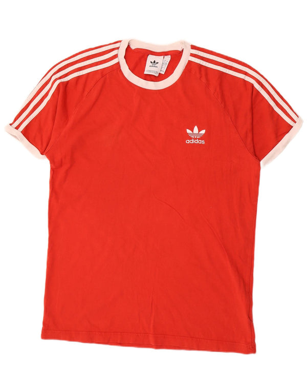 Adidas Mens T-Shirt Top Large Red Cotton