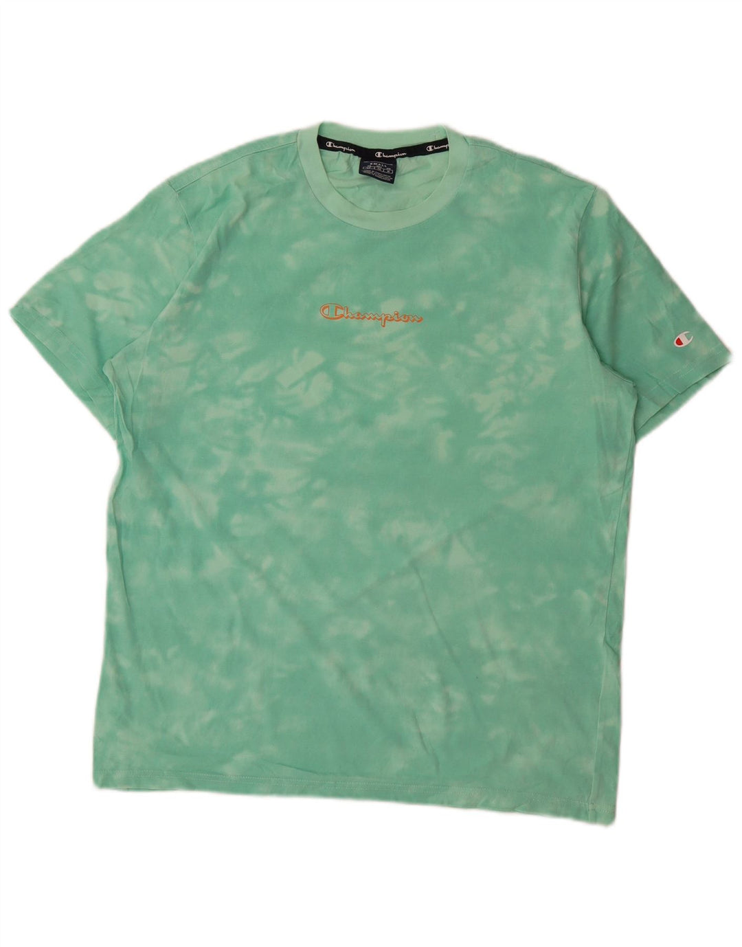 Мужская футболка с рисунком Champion, маленькая зеленая футболка Tie Dye