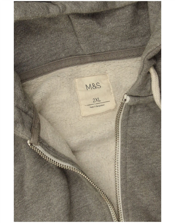 Мужской свитер с капюшоном на молнии Marks & Spencer 2XL, серый хлопок