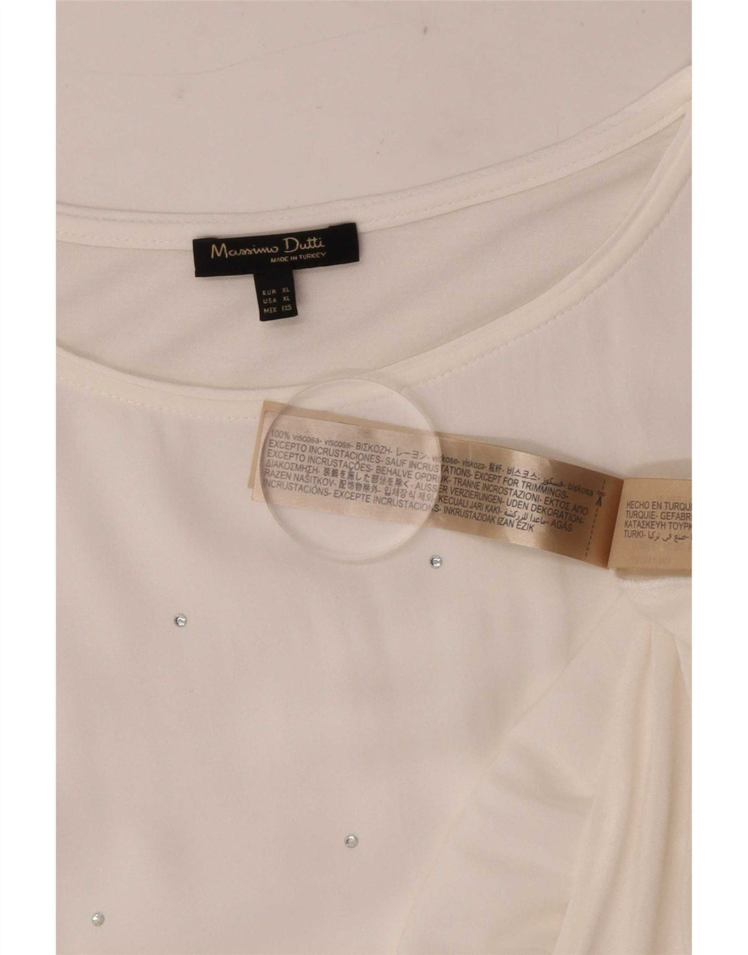 Женская блузка Massimo Dutti Top UK 18 XL Белая вискоза