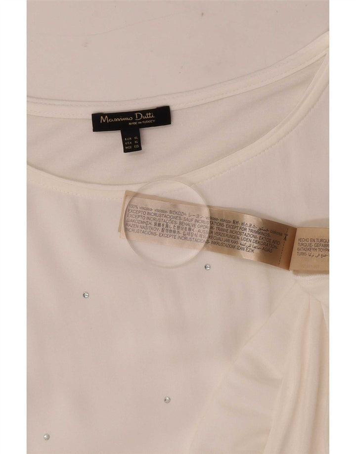 Женская блузка Massimo Dutti Top UK 18 XL Белая вискоза