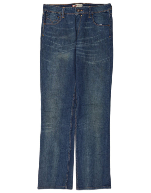 Женские прямые джинсы Levi's 627 W31 L34 синие, хлопок