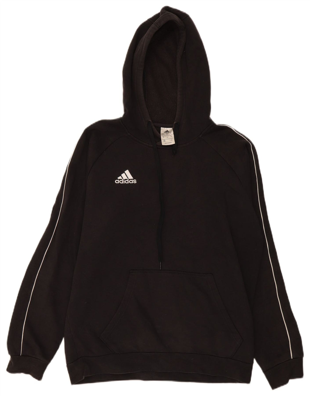 Мужской джемпер с капюшоном Adidas среднего размера, черный, хлопок