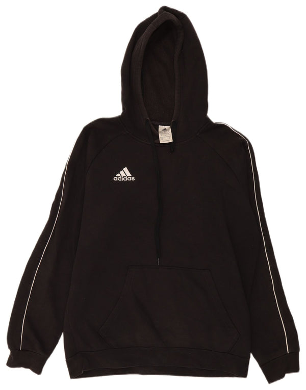 Мужской джемпер с капюшоном Adidas среднего размера, черный, хлопок