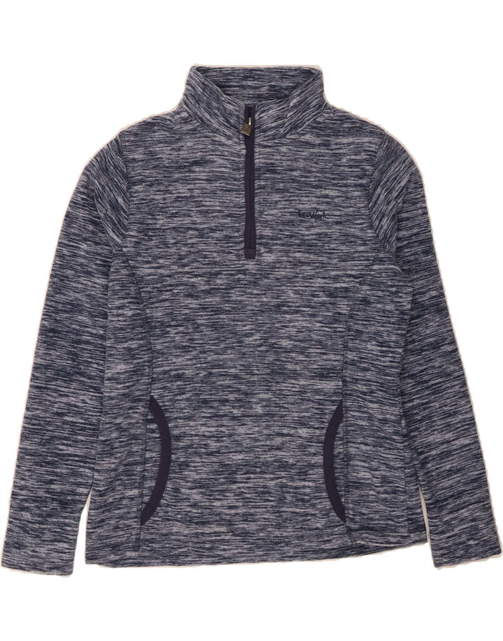 WEIRD FISH Womens Zip Neck Fleece Jumper UK 10 Small Navy Blue Polyester Vintage Weird Fish and Second-Hand Weird Fish from Messina Hembry 
