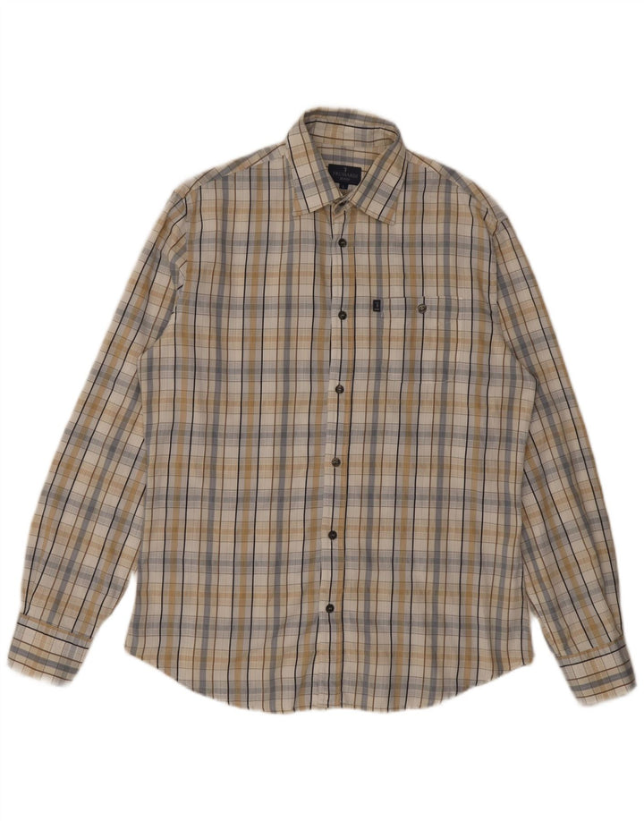 Мужская рубашка Trussardi Jeans, большая бежевая клетка