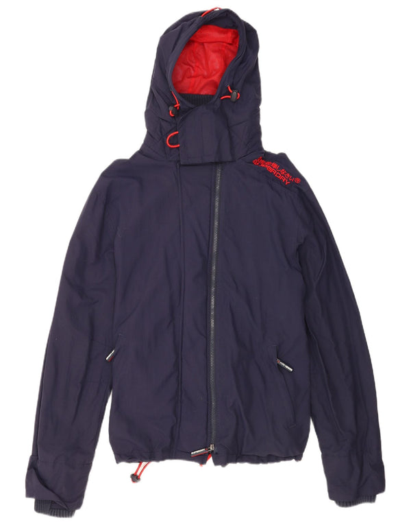 Мужская ветровка с капюшоном Superdry с графическим рисунком UK 42 XL Темно-синий нейлон