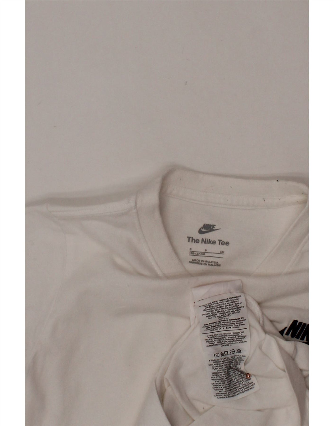 Футболка NIKE для мальчиков, 8–9 лет, маленькая белая хлопковая футболка