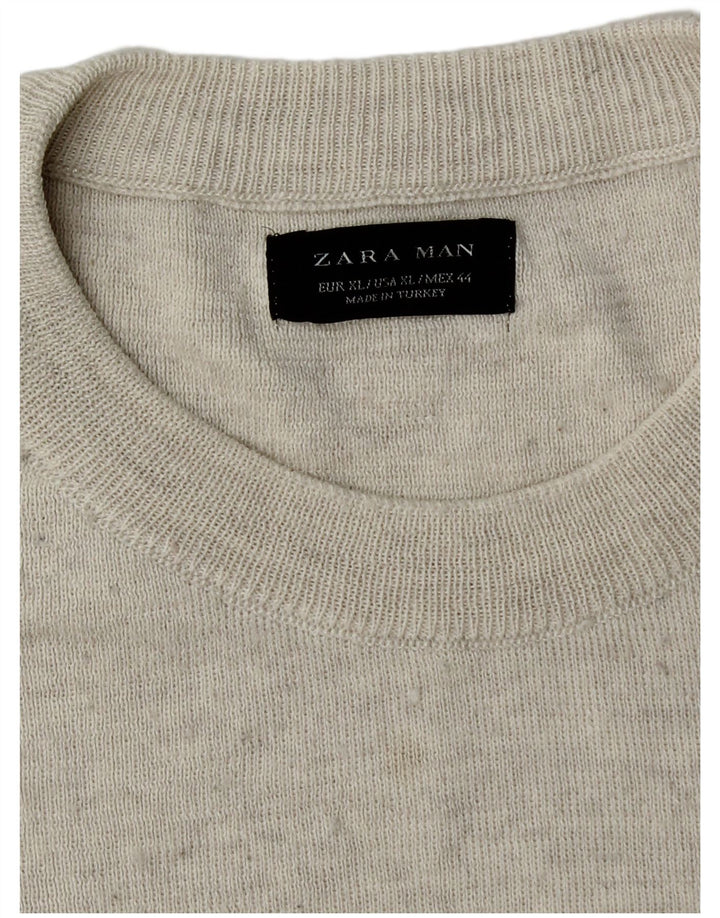 Мужской джемпер с круглым вырезом Zara XL, серый