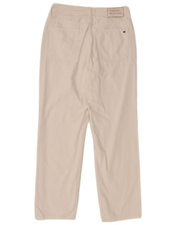 TOMMY HILFIGER Женские потертые прямые джинсы W29 L28 Белый хлопок