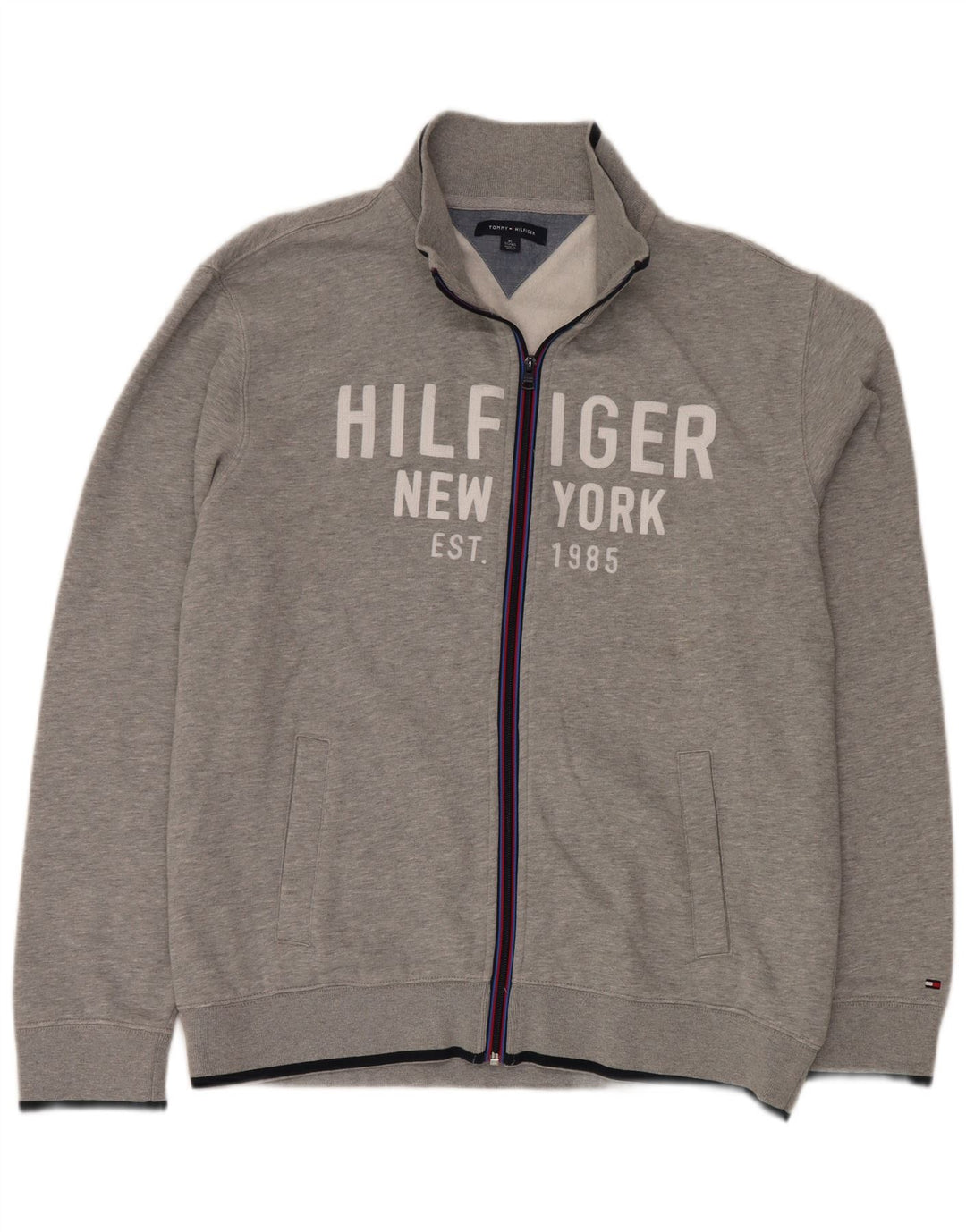 TOMMY HILFIGER Мужской спортивный костюм с рисунком, верхняя куртка XL, серый хлопок