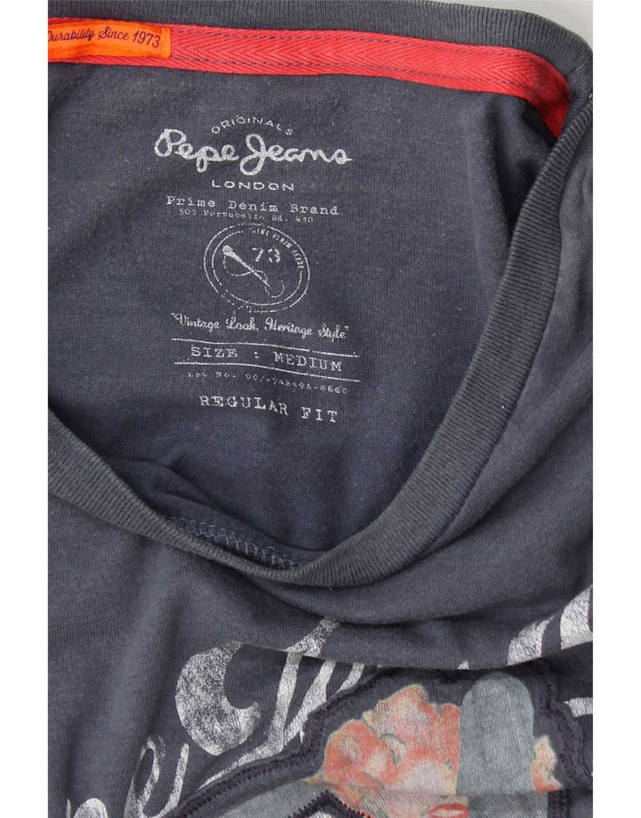 PEPE Jeans Мужская футболка обычного кроя с рисунком, средний темно-синий