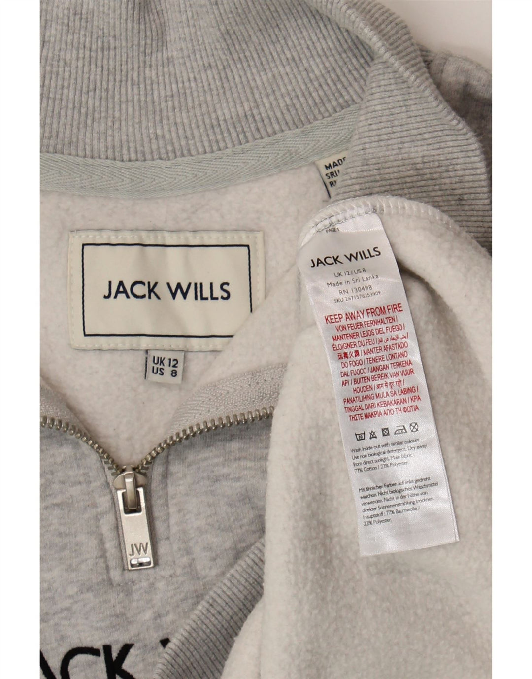 Женский джемпер оверсайз с рисунком Jack Wills UK 12, средний серый